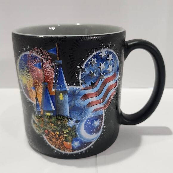NEW Walt Disney World 3D Mickey Mouse Ears Firework American Flag XL Coffee Mug - Picture 2 of 5